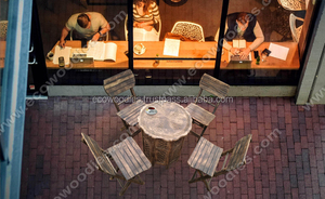 Modern Bamboo <b>Round</b> <b>Dining</b> <b>Table</b> <b>4</b> Chairs <b>Set</b> Lightweight Eco-friendly Furniture <b>for</b> Outdoor or Indoor Wholesale and Bulk Sale - Product Image 4