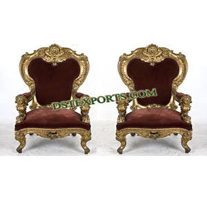 เก้าอี้เจ้าสาวรอยัลงานแต่งงานอินเดียใต้ชุดเก้าอี้แต่งงานหรูหราคลาสสิกคิงปรับแต่งเวทีงานแต่งงานได้ตามต้องการ - Product Image 1