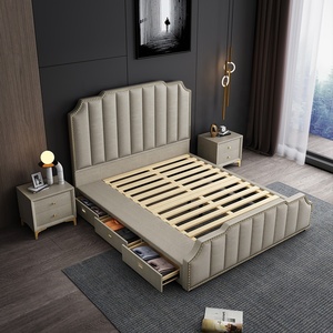 เตียงโรงแรมขนาดคิงไซส์ ราคาสุดคุ้ม รุ่นมาร์ตี้ ฟิกโก ดีไซน์หรูหราทันสมัย หุ้มหนัง ตกแต่งแบบ Tufted  พร้อมแผงตกแต่งพิเศษ  โครงเตียงนุ่มสบาย ทำจากไม้ปาร์ติเคิลบอร์ด - Product Image 5