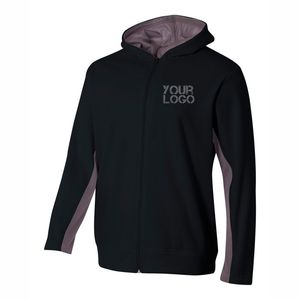 Sudadera con capucha y cremallera para hombre, con Logo personalizado, para entrenamiento, gimnasio, lisa, neón, color blanco - Product Image 2
