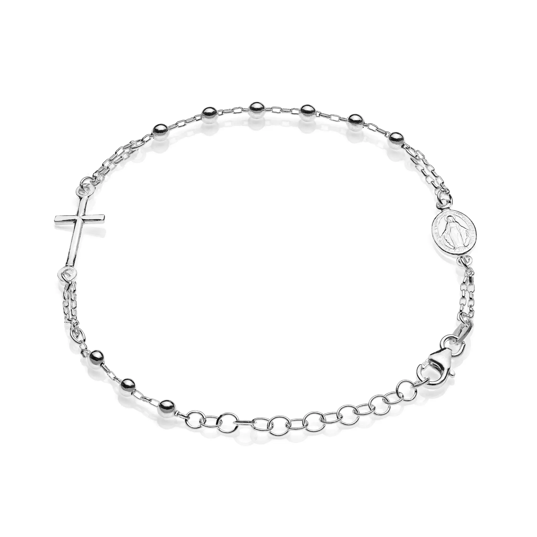 Chất Lượng Hàng Đầu Sản Xuất Tại Ý Christian Rosary Vòng Đeo Tay Bằng Bạc 925