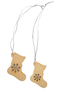 WOOD SOCK DESIGN CHRISTMAS HANGING ORNAMENT HIGH QUALITY WOODEN MDF CHRISTMAS <b>TREE</b> DECORATION - Product Image 1