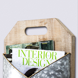 Pochette murale en bois pur et métal galvanisé avec finition brute parfaite pour l'organisation du courrier et des magazines à des prix abordables - Product Image 4