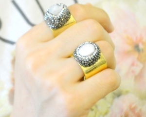 ขายดีที่สุดทองโพลิเมอร์ดินพลอยขายส่งแฮนด์เมดตุรกีแหวนทอง - Product Image 5