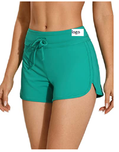 Short de bain à séchage rapide pour femmes avec cordon de serrage, short de sport avec fente latérale 78% Polyamide 22% élasthanne avec cordon de fermeture - Product Image 1