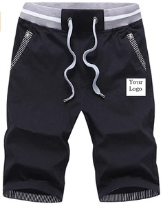 Pantalones cortos informales con cordón para hombre, Shorts de playa con cordón, 60% algodón, 35% Lino, 5% licra, a la moda - Product Image 2
