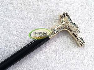 Bastón Vintage hecho a mano/bastón con mango de caballo de diseñador y punta de goma calidad maravillosa compañero perfecto para caminar - Product Image 3