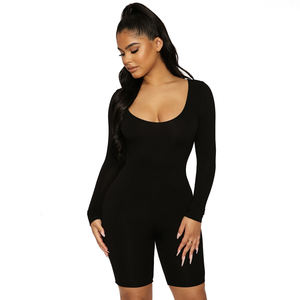 2024 ropa de mujer verano Color personalizado Logo impreso cuello redondo ajustado elástico señoras Sexy mujer mono - Product Image 6