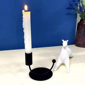 Bougeoir noir en acier inoxydable, chandelier - Product Image 2