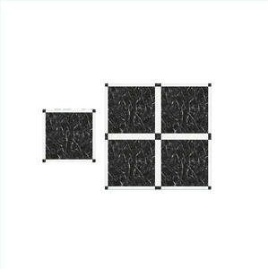 Couleur noire avec bordure de couleur blanche Carreaux de sol en terrazzo 40x40cm - Product Image 1