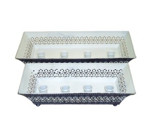 Soporte votivo para T-LIGHT, diseño de 4 brazos blanco, alta calidad, decoración de Navidad, candelabro - Product Image 1