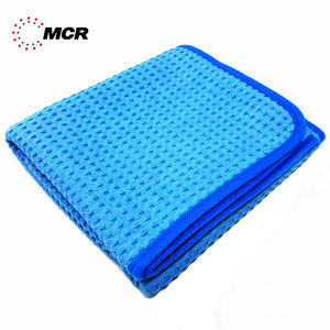 DELUXE 60x90cm noir et gris serviette de séchage de voiture 380gsm gaufré tissé éponge doux ruban adhésif puissance pour une absorption rapide - Product Image 2