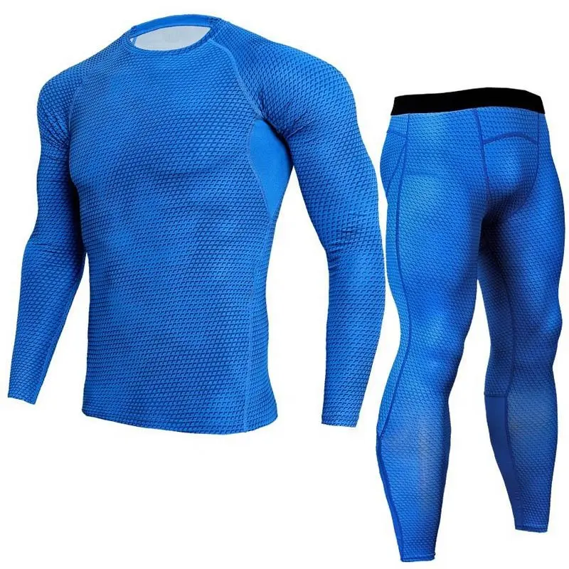 OEM Outdoor Compression Tight Running Clothing Men Quick Dry Gym Suit Fitness Wear Sport Tights Leggings Sets Sportswear 2pcs