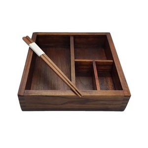 Greatest Quality <b>Wooden</b> Bento Box With <b>Partition</b> Board and Belt Customized Size <b>Wooden</b> Picnic Lunch Box - Product Image 6