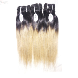 สีดำและสีทองสีน้ำตาล Ombre ตรงต่อผมมนุษย์ - Product Image 6