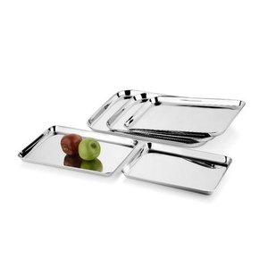 Bandeja Rectangular Moderna de Acero Inoxidable, Diseño Ecológico, Acabado Plateado, Logotipo Personalizado, Tamaño y Color Personalizables, Embalaje en Caja, Para el Hogar - Product Image 2