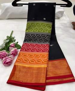 Banarasi soie Jacquard Saree avec chemisier femmes porter dames fête Festival tenue quotidienne doux coton soie Sari en gros bas prix ethnique - Product Image 3