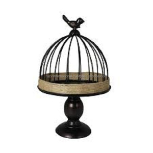 Cage à oiseaux de conception antique avec poignée en corde confortable et base en métal durable pour le logement confortable de votre animal de compagnie - Product Image 4