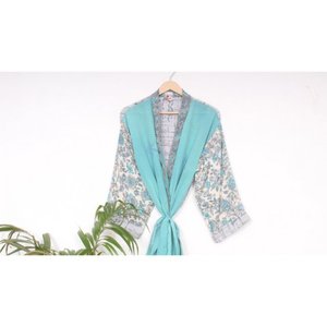 Hoa nhiệt lụa Kimono cho mùa xuân như món quà đính hôn Áo ngủ tắm Áo choàng tắm hoặc quà tặng giáng sinh - Product Image 3