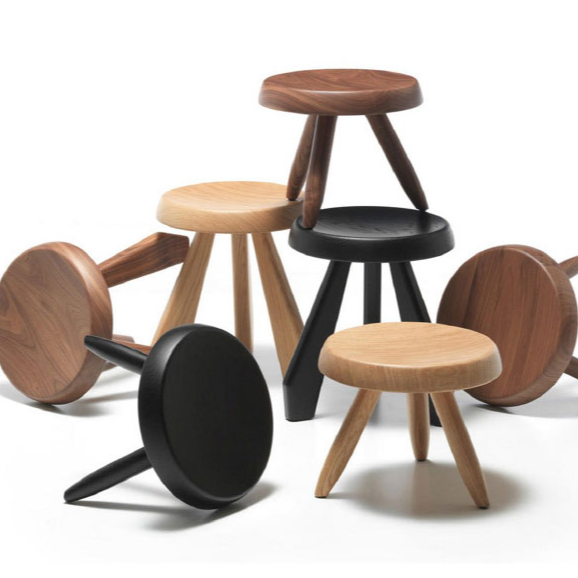 High quality stool chair modern round ottoman stool charlotte perriand tabouret meribel stool