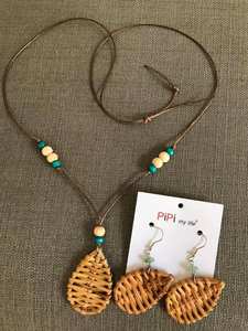 Boucles d'oreilles, colliers et boucles d'oreilles en rotin naturel, bracelet, style coréen, livraison gratuite - Product Image 4