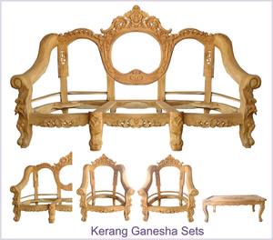 ชุดเก้าอี้โซฟาไม้สักแกะสลักที่ยังไม่เสร็จหรูหราทันสมัยขนาด34 KD ไม่ทาสีสำหรับใช้ในบ้านสำหรับห้องนั่งเล่นหรืออพาร์ทเมนต์ - Product Image 2