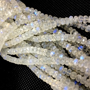 Haute qualité 4mm naturel arc-en-ciel pierre de lune Rondelle forme perles taillées à facettes pierres précieuses en vrac pour la fabrication de colliers de bijoux - Product Image 4