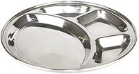 King International Round Thali Assiette à dîner Mess Plateaux Sections du compartiment Assiette à dîner en acier inoxydable 304 D