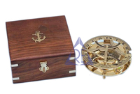 Cadeau de logo personnalisé-boussole nautique vintage unique cadran solaire en laiton poli fait à la main en bois européen métal artisanat modèle d'impression UV