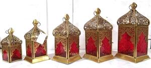 Moroccan Hexagonal Decorative Lantern Candle Holder Antique Gold Wedding Metal Lantern - Product Image 4