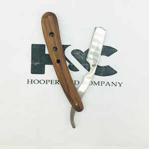 Nueva Navaja de Barbero en Oferta, Mango de Madera, Acero Inoxidable, Hoja Intercambiable, Empaque con Logotipo - Product Image 3