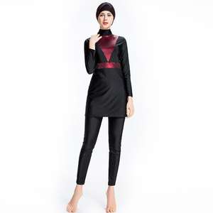 Customized color block new design muslim women islamic swimming suit - Product Image 3