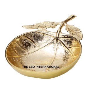 Bol décoratif rond brillant en acier inoxydable et laiton, idéal pour la maison et l'hôtel, vaisselle de table élégante - Product Image 5