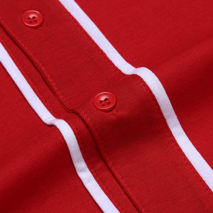 V คอปุ่มเต็มลงสีเหลืองที่กำหนดเองระเหิด100% ตาข่ายโพลีเอสเตอร์แขนสั้นมาใหม่เสื้อเบสบอลสำหรับผู้ชาย2022 - Product Image 4