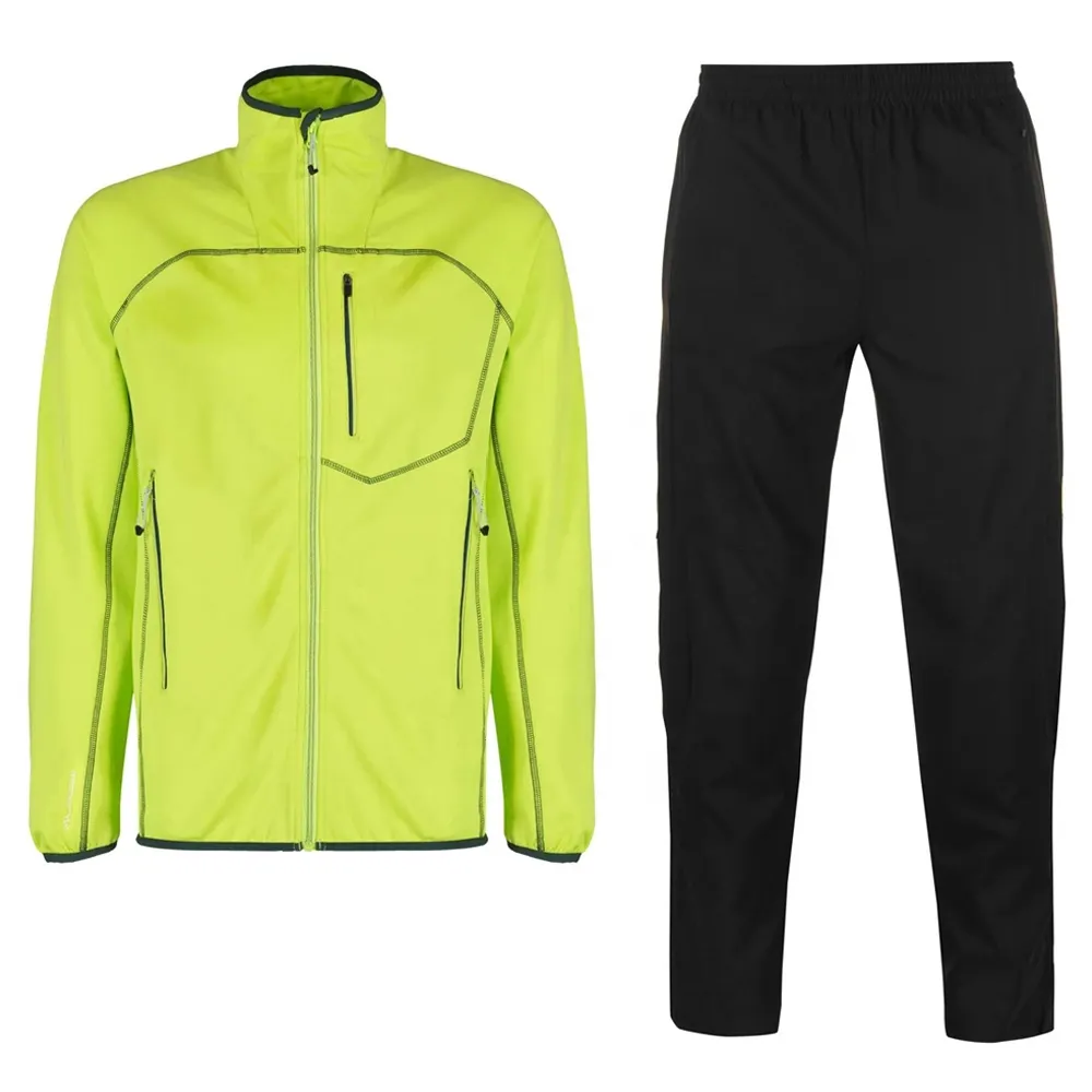 Nieuwe Heren Trainingspak Set Fleece Hoodie Tops En Onderste Gym Contrast Joggingpak