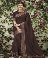 Sari en soie jacquard Banarasi pour femme, multicolore, design moderne, pour fêtes, festivals, usage quotidien, en coton et soie doux, ethnique