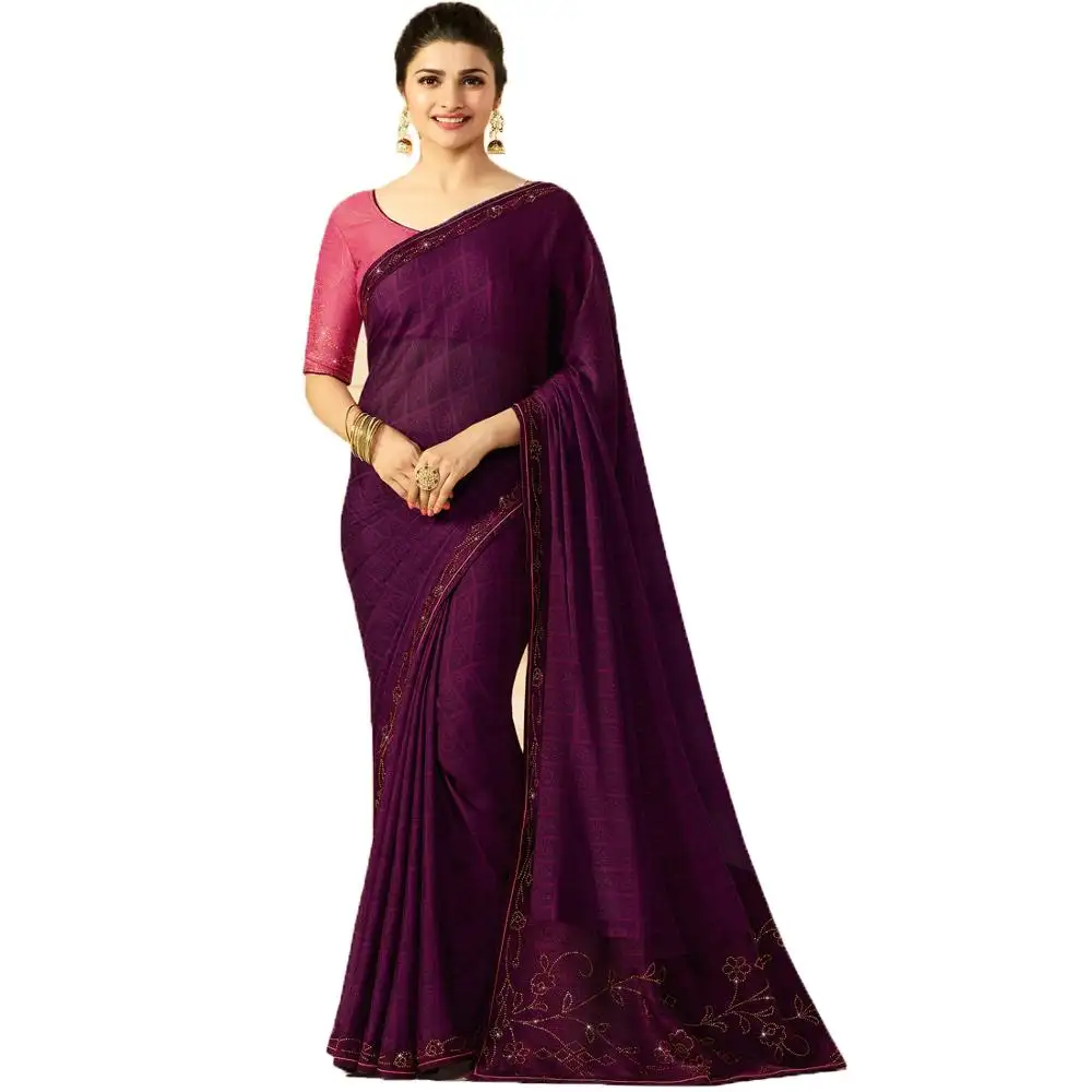 Ethnische Kleidungs stücke Saree indische Frauen tragen Großhandel Sari Damen tragen