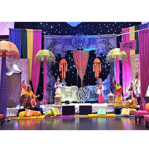 อุปกรณ์ตกแต่งขั้นสุดพิเศษสำหรับ punjabi Mehndi Sangeet อุปกรณ์ประกอบฉากเวทีงานแต่งงานรูปปั้น punjabi - Product Image 1