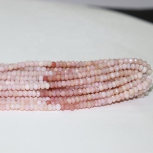 Rondelles à facettes en opale rose naturelle de qualité supérieure, 3.5mm à 4mm, perles de pierres précieuses en vrac, fournisseur vérifié, vente en gros - Product Image 5