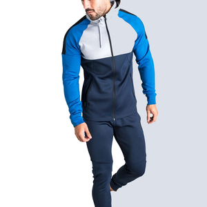 Survêtement bleu foncé à capuche pull lourd survêtement écologique à bretelles Jogging Fitness bas actifs pour la vente de saison d'hiver - Product Image 5