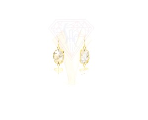 Boucles d'oreilles ovales plaquées or faites à la main belle améthyste citrine quartz pierre précieuse cadeau de fête de mariage pour les femmes - Product Image 6