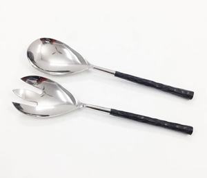 Juego de madera de Mango y acero inoxidable para servir ensaladas, tenedor, cuchara, servidores de ensaladas, hecho a mano, nuevo diseño, superventas - Product Image 2