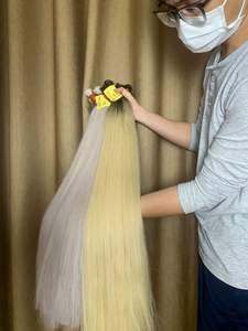 Grandes soldes Prix de gros Extensions de cheveux humains en cheveux slaves couleur blonde vrais cheveux naturels non traités - Product Image 3