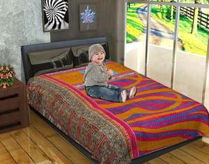 Wholesale Indian Handmade Reversible Patchwork <b>Kantha</b> <b>Quilt</b> Vintage <b>Kantha</b> <b>Quilt</b> Reversible Vintage <b>Kantha</b> Gudari - Product Image 2