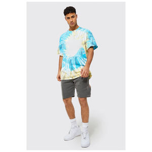 T-shirts d'été Tie-Dye personnalisés avec short au genou Service OEM Short de créateur en coton - Product Image 4