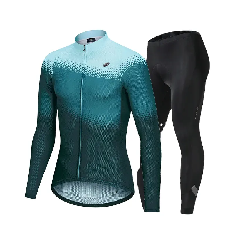 NUCKILY Breathable Long Sleeve Road Bike Wear Bicycle Mens Cycling Clothing Set Summer Men