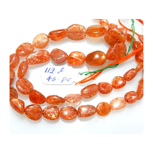 ลูกปัดซันสโตนและนักเก็ตพลอยธรรมชาติคุณภาพระดับพรีเมี่ยมลูกปัดนักเก็ตซันสโตน - Product Image 6