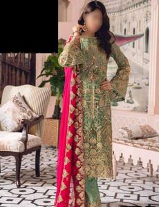 Robes brodées en Organza, pour travail artisanal de qualité supérieure, longues - Product Image 2