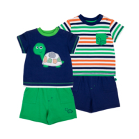 Ensemble de vêtements pour bébés garçons approuvés pour les tout-petits, shorts en coton biologique personnalisés OEM, vêtements d'été