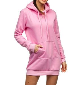 Sudadera larga con capucha para mujer, ropa de calle informal con forro polar, de invierno - Product Image 5